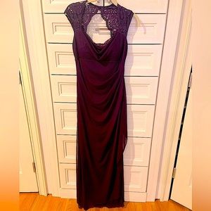 Plum stretchy & lacy formal dress